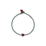 Purple Gold Sand+Red Agate - Hand Braided String Bracelets - Wealth Green