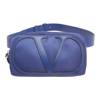 Valentino Vlogo Nylon And Leather Fanny Pack Women's Blue