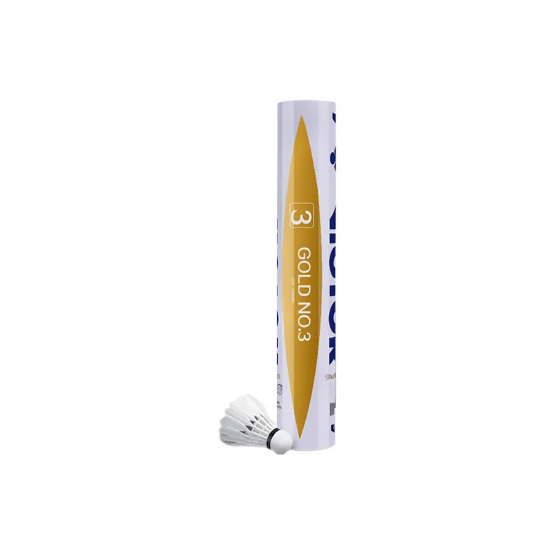 VICTOR Golden Yellow Collection Duck Feather Shuttlecock 12 Pack Water Duck Feather Training Match Shuttlecocks-0