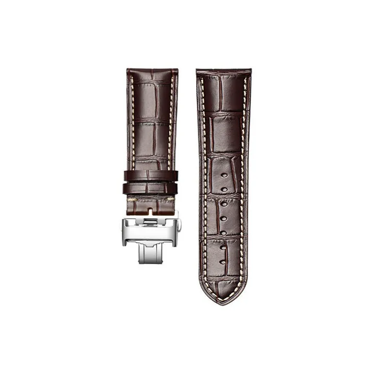 Gangjue Longines Compatibility Watch Band Genuine Leather Material-7