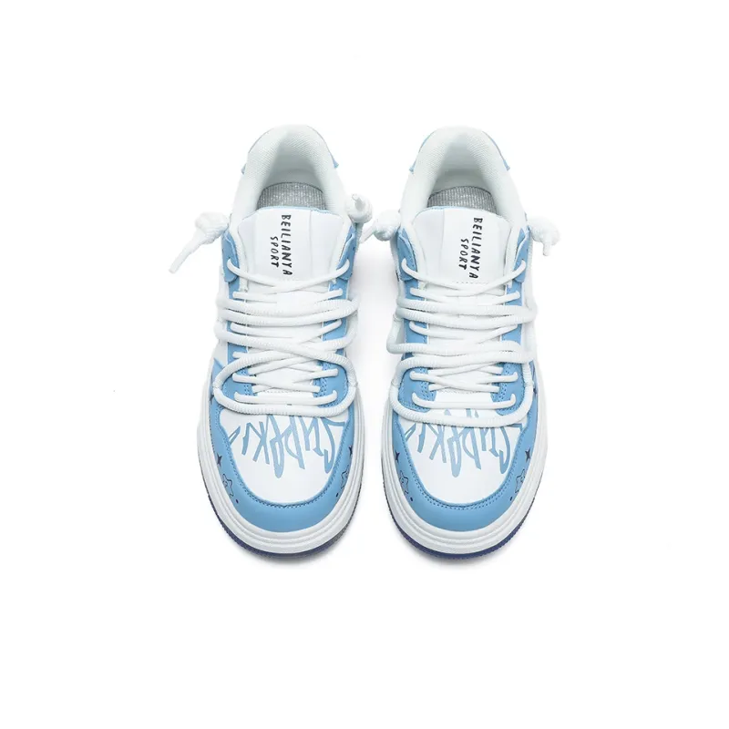 BEILIANYA Skateboard Shoes Unisex Low Top White/White Black/Moonlight Blue/Navy Blue/Mismatched/White Black All Over Print-13