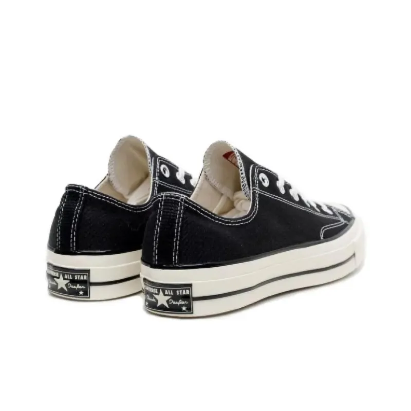 Converse All Star Washedcanvas OX Abrasion Resistant Shock Absorbers Low Top Canvas Shoes Unisex Black-3