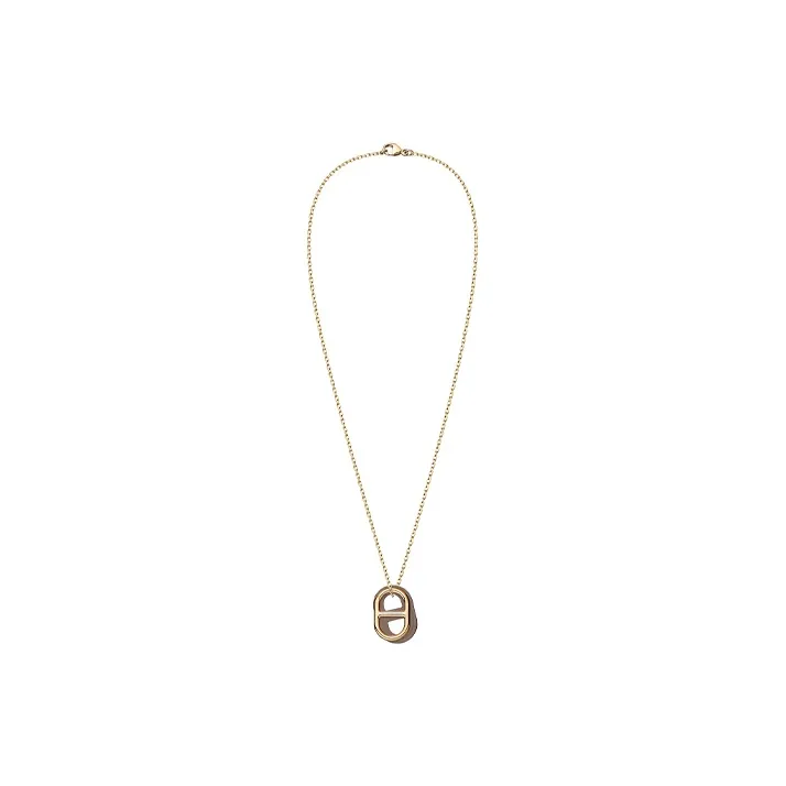 HERMES O'Maillon Pendant Calfskin Necklaces Women's-1
