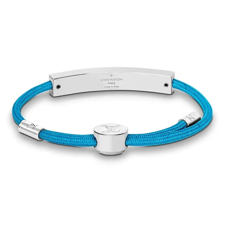 LOUIS VUITTON Space Metal Enamel Bracelet Unisex Blue-2