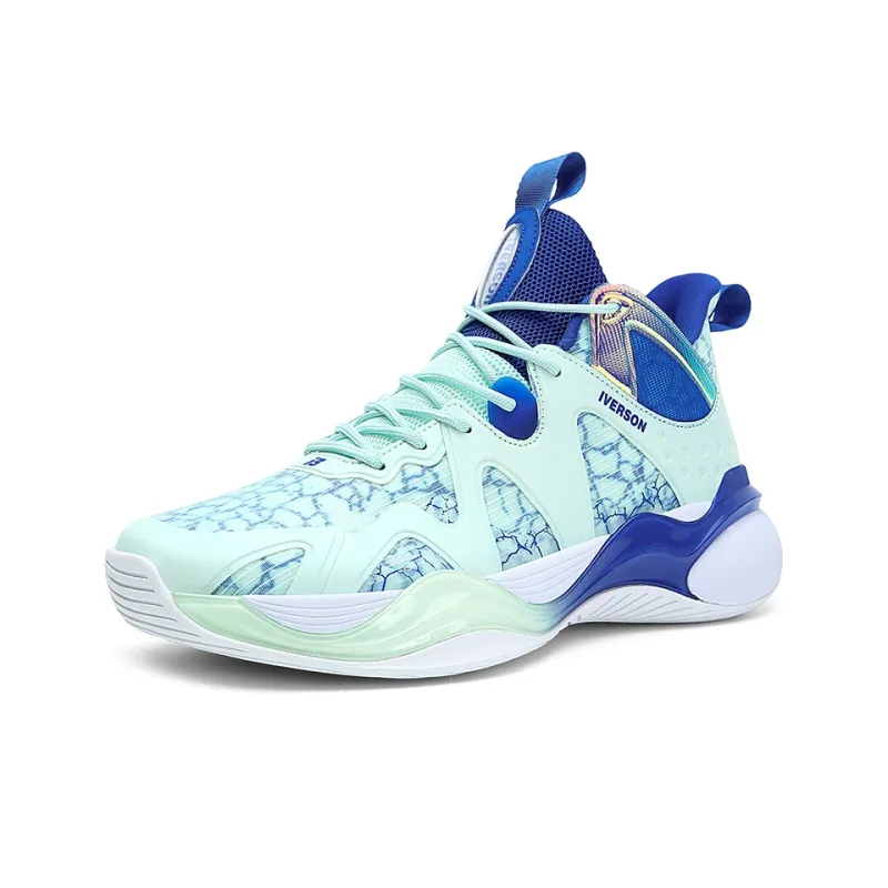 IVERSON I3 Collection Wood Water Fire Earth-Earth Slip-Resistant Breathable Low-Top Basketball Shoes Unisex-7
