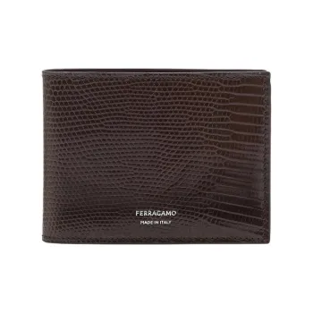 FERRAGAMO Eel Skin Wallet Men's Brown