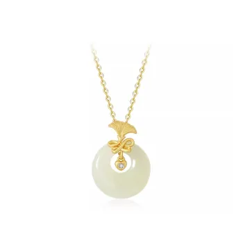 Yi Zhi Jing Hetian Jade Pendants Women's Pale Greenish White Jade