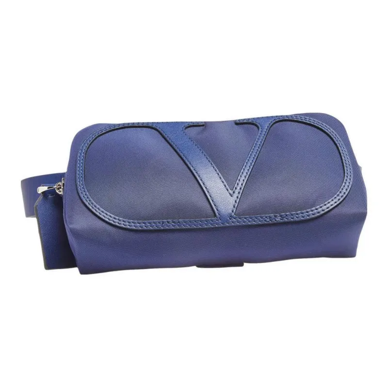 Valentino Vlogo Nylon And Leather Fanny Pack Women's Blue-1