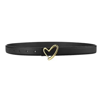 PISHUSHU Commute Refreshing Heart Cow Leather Smooth Buckle Belt Women's 5 Colors Available For Selection Width 2.3cm