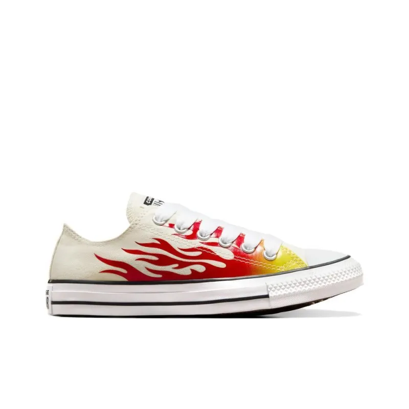 Converse Chuck Taylor All Star Abrasion Resistant Cushioning Low Top Canvas Shoes Unisex White Red Yellow-1