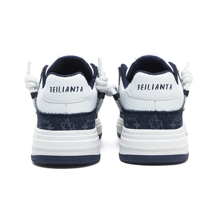 BEILIANYA Skateboard Shoes Unisex Low Top White/White Black/Moonlight Blue/Navy Blue/Mismatched/White Black All Over Print-19