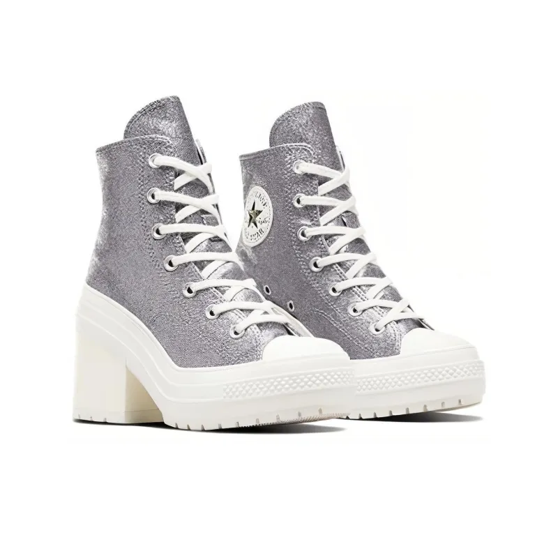 Converse Chuck 70 De Luxe Durable Breathable Mid Top Canvas Shoes Women's Gray-2