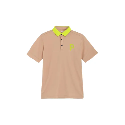 PUMA Golf Wear Polo Shirts Men Khaki