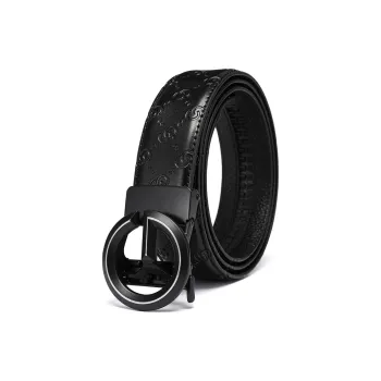 NIUMJ Genuine Leather Belt Trendy Business Casual Automatic Buckle For Young Men Cow Leather Belts Men's 3.5cm