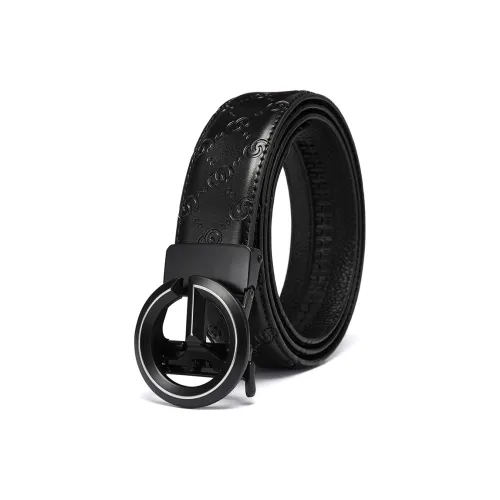 NIUMJ Genuine Leather Belt Trendy Business Casual Automatic Buckle For Young Men Cow Leather Belts Men's 3.5cm