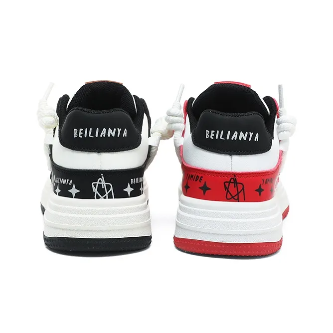 BEILIANYA Skateboard Shoes Unisex Low Top White/White Black/Moonlight Blue/Navy Blue/Mismatched/White Black All Over Print-28