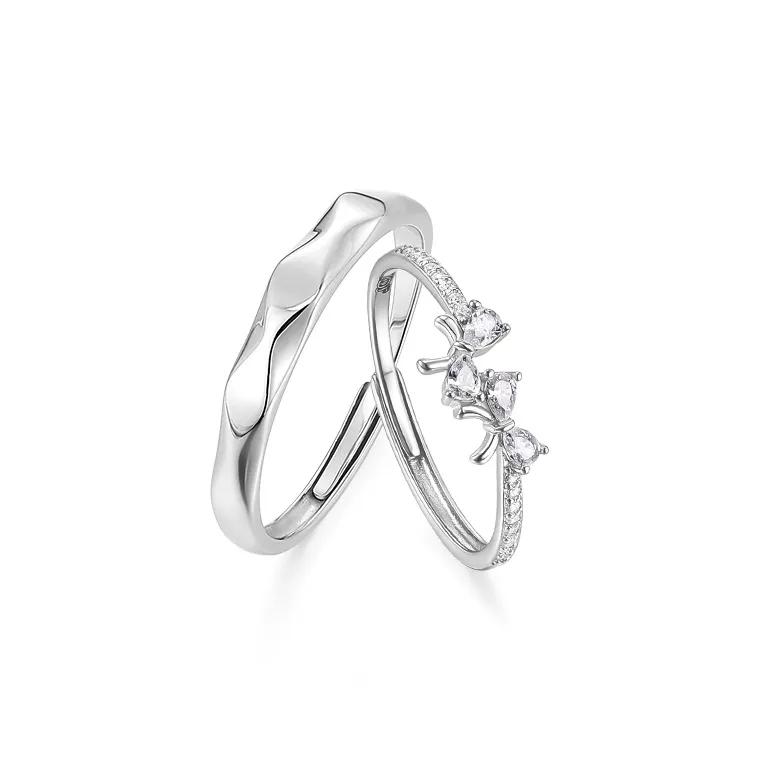 KADER 925 Sterling Silver Rings Unisex Silver-white Gift Box-0