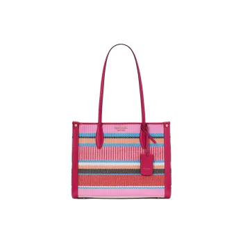 Kate Spade Canvas With Smooth Leather Canvas Bag One Shoulder Handbag Medium Size Women's Overripe Plum Color