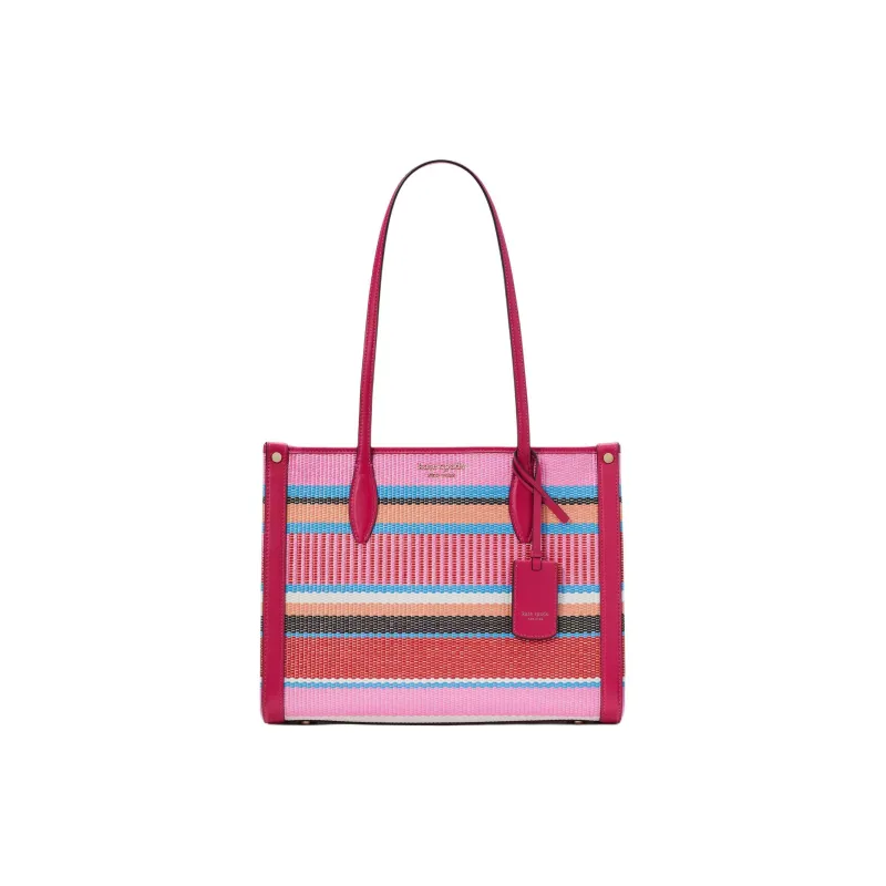 Kate Spade Canvas With Smooth Leather Canvas Bag One Shoulder Handbag Medium Size Women's Overripe Plum Color-0