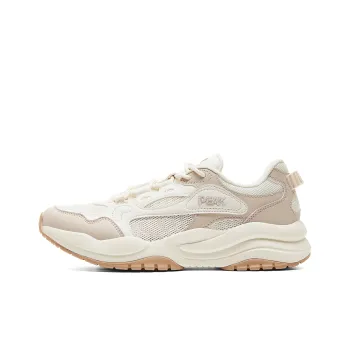 PEAK Cushioning Coverage Rebound Slip Resistant Low Top Casual Shoes Women's Ivory Yellow Canvas White