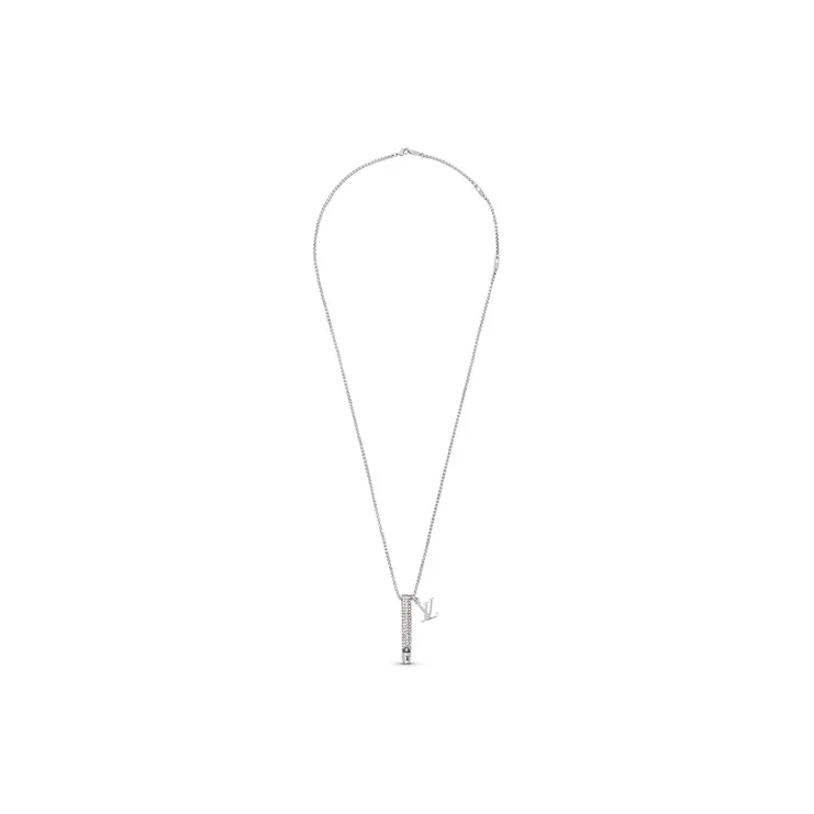 LOUIS VUITTON Metal Crystal Necklaces Men's-1