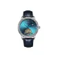 Belt+Silver Case with Blue Dial