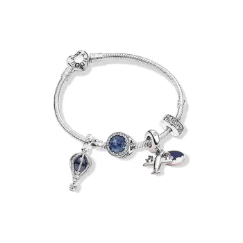 Pandora 925 Sterling Silver Bracelets Women's Blue