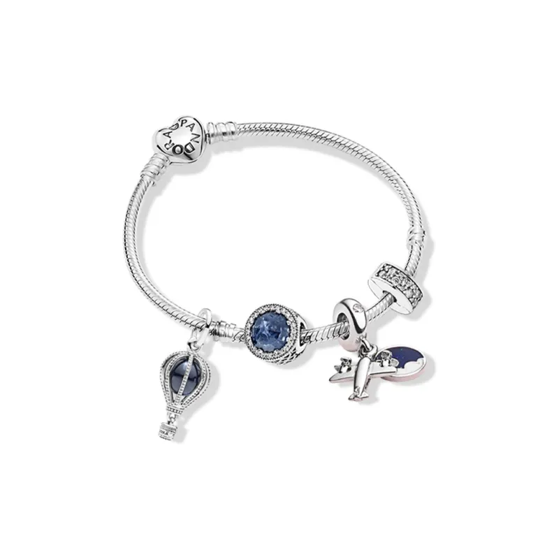 Pandora 925 Sterling Silver Bracelets Women's Blue-0