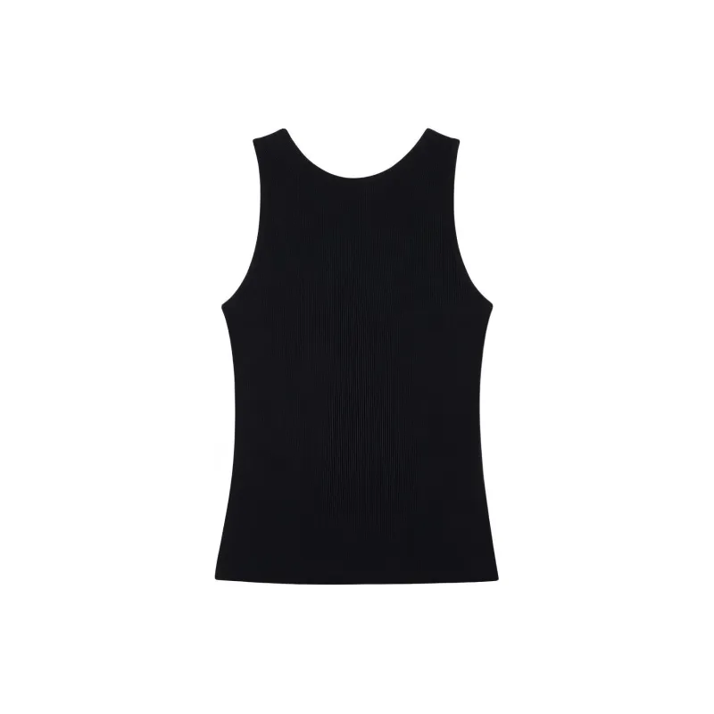 Maison Kitsune Fox Motif Sleeveless Ribbed Tank Top-1