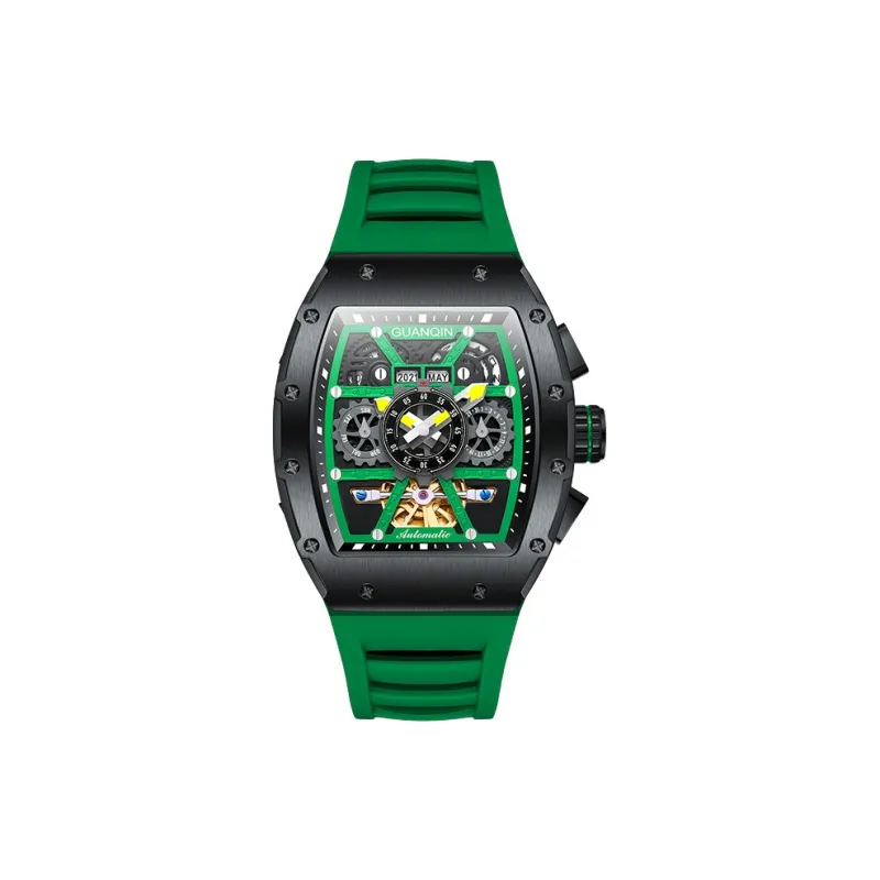 GUANQIN GUANQIN GJ16197 Automatic Mechanical Movement Silicone Strap Watch Men's Watches Cut-Out Dial-32
