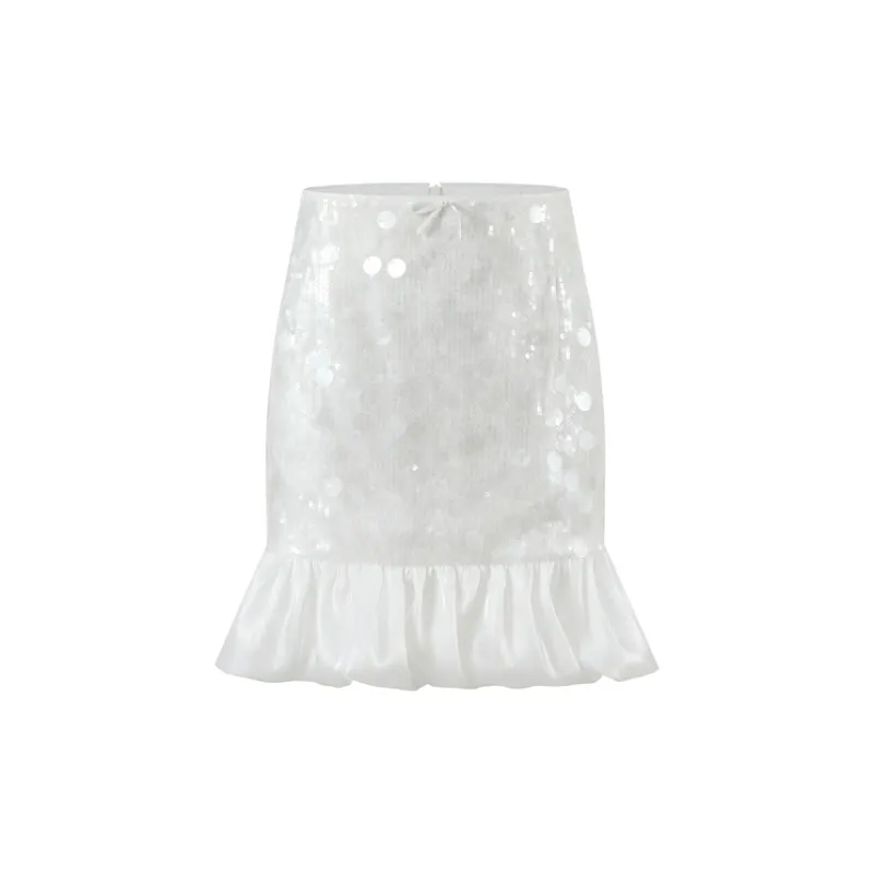 Three Quarters Casual Short Skirts Women's White-1
