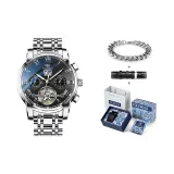 FW8809G1 Silver Case Black Dial, Silver Steel Band[Möbius Bracelet+Graffiti Box+Original Leather Strap]