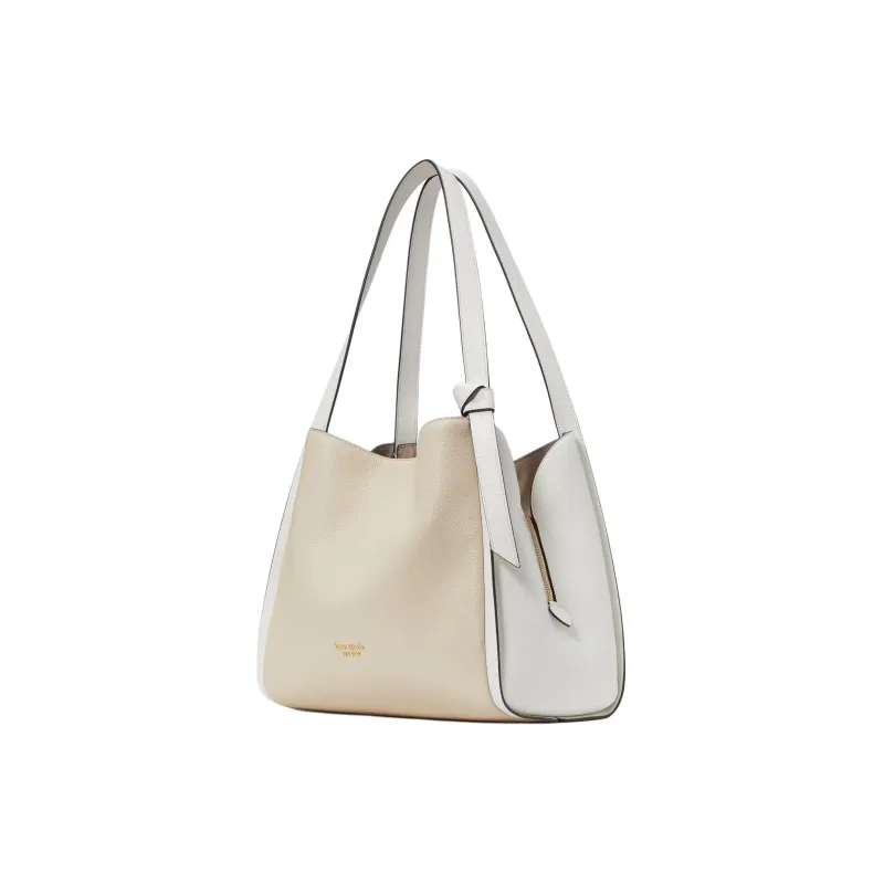 Kate Spade Knott Litchi Grain Leather Handbag Shoulder Bag Women's Khaki-1