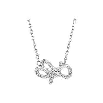 Swarovski Lifelong Bow Artificial Crystal Necklaces Women's Silver