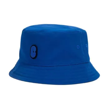 COACH Polyester, Leather Bucket Hats Unisex Blue