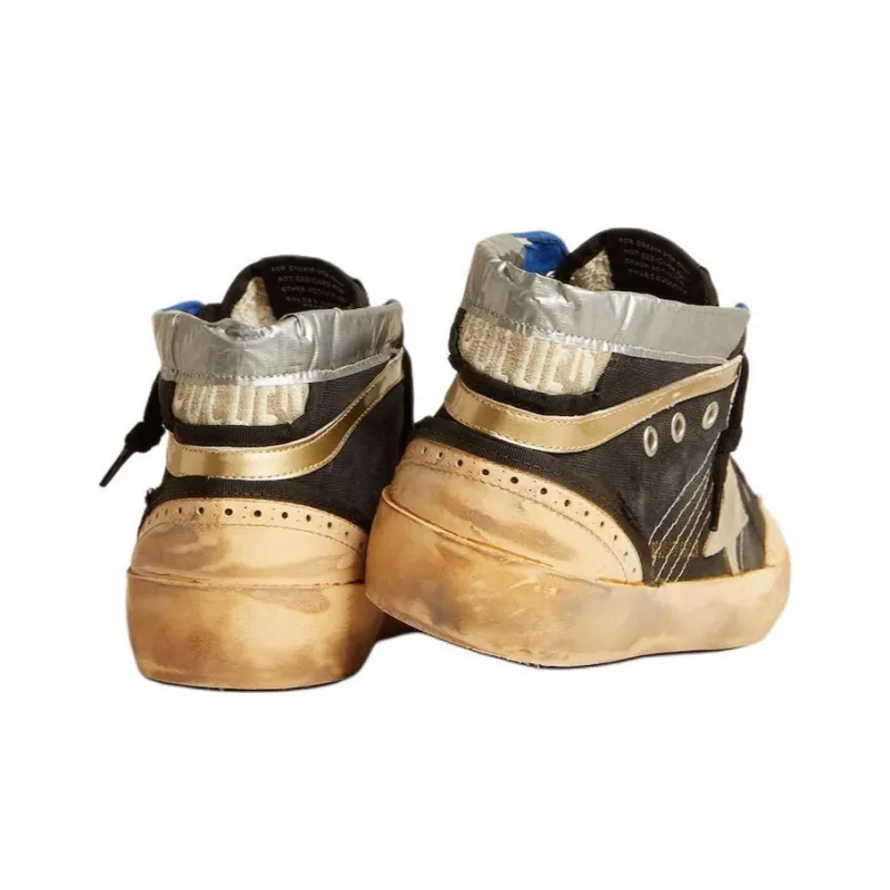 Golden Goose Mid Star Mid-Top Canvas Shoes Women's Black-2