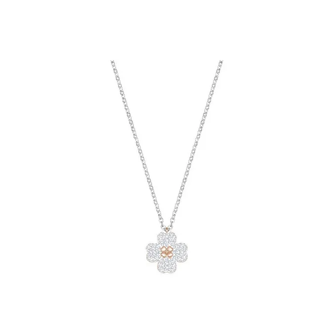 Swarovski Latisha Gold Plated Necklace, Silver Black Women's-1