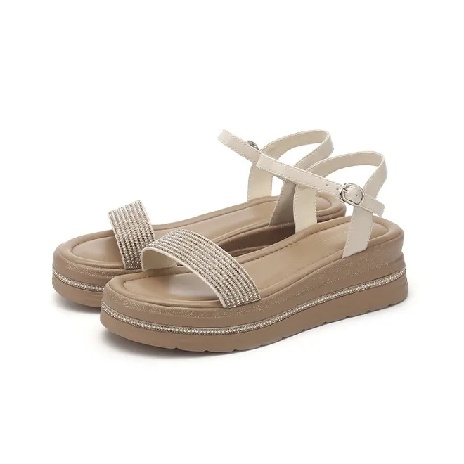 DAPHNE Strap Sandals 5cm Women's Beige/Black-5