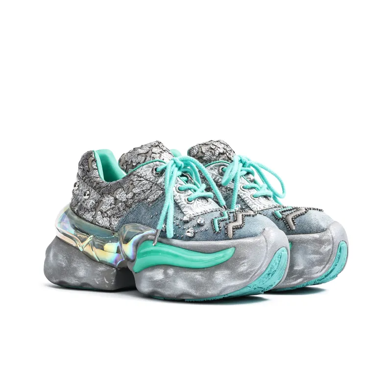 VINYVIOLA Cushioned Wear-Resistant Height Increasing Low-Top Chunky Sneakers Women's-22
