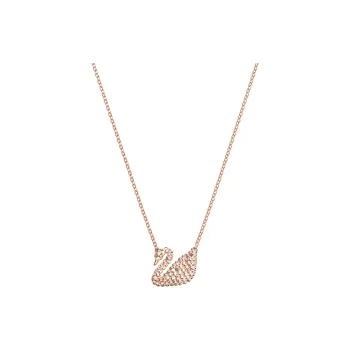 Swarovski Rose Gold Tone Plated Swan Necklaces Women's Rose Gold