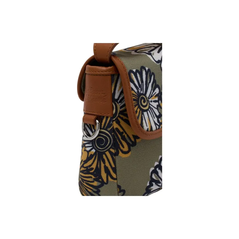Maison Kitsune Canvas With Leather Canvas Bag Shoulder Bag Crossbody Bag Women's Khaki Green-3