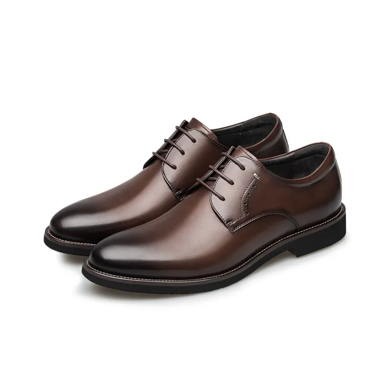 ZRO Dress Shoes Men Low Top Black/Dark Brown-1