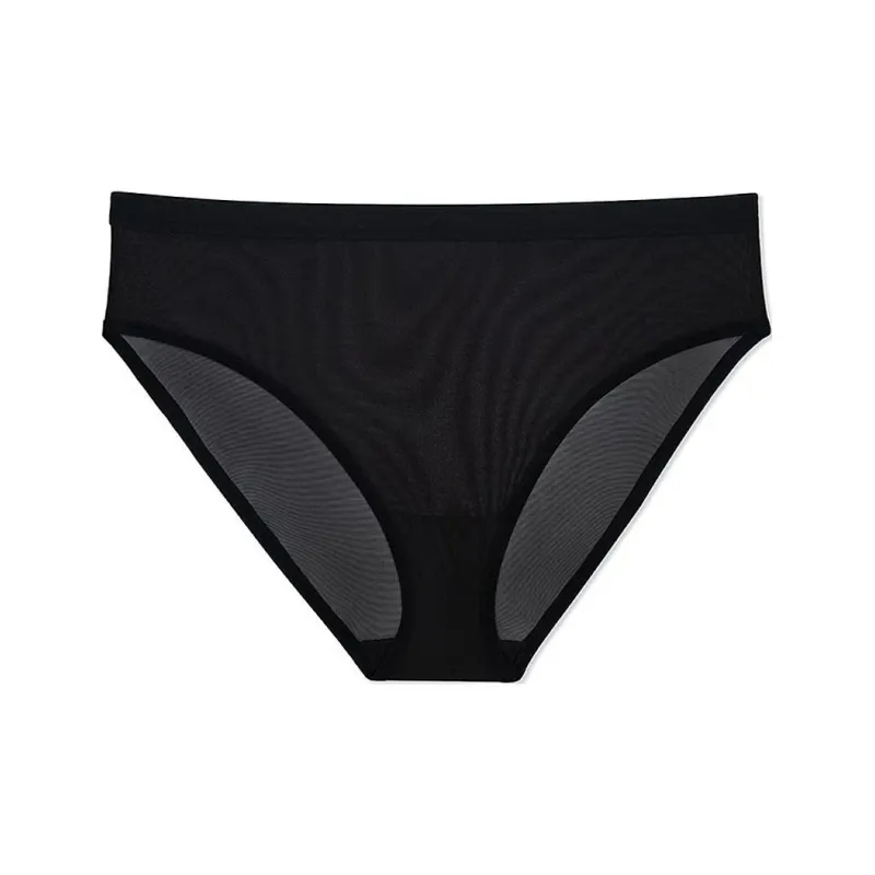Victoria's Secret PINK CURVY COUTURE Sheer Mesh Hih Lg Bf Panty/Black Underpants Women's 1 Pack Black-0