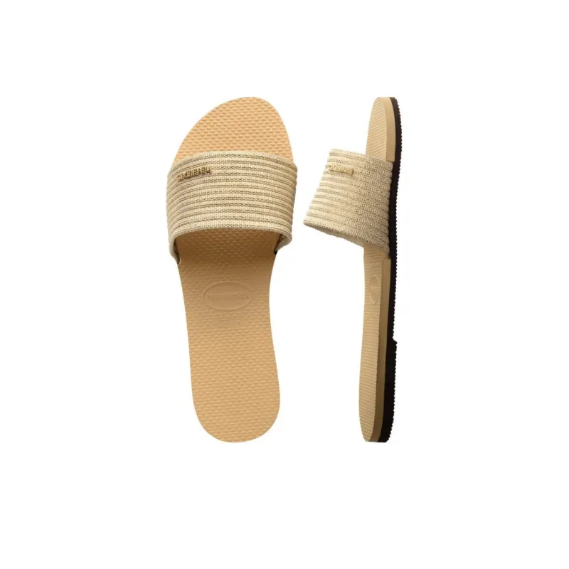 Havaianas Abrasion Resistant Slip Resistant Slide Slippers Women's Yellow-5