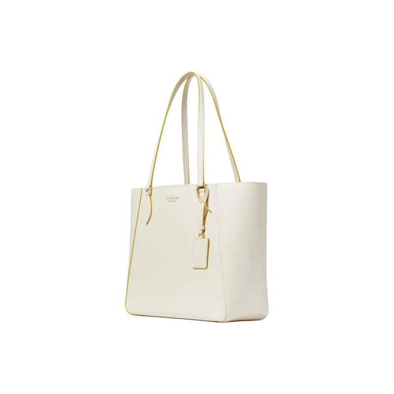 Kate Spade Premium Grained Leather Tote Bag Shopping Bag Shoulder Bag Handbag Women's White-1