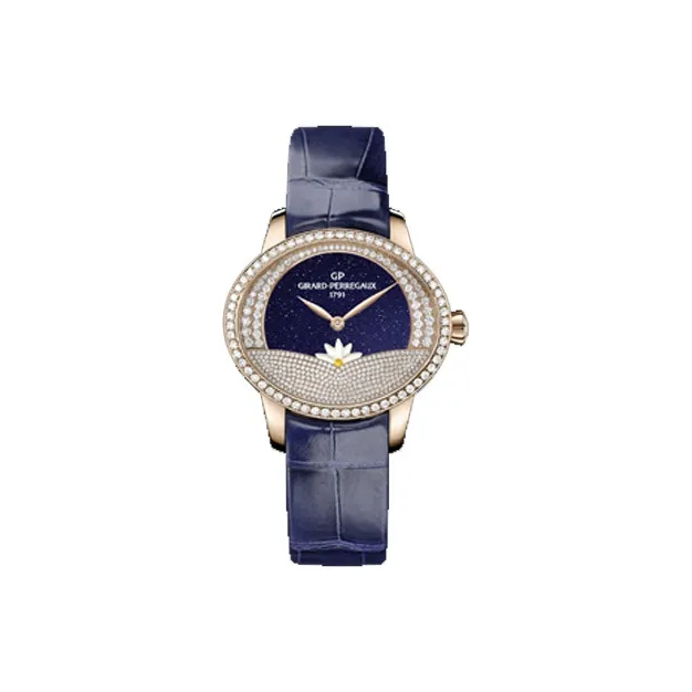 GP Automatic Mechanical Movement Women's Watch 35.4*30.4mm Blue Dial 18K Rose Gold Watch Case-0