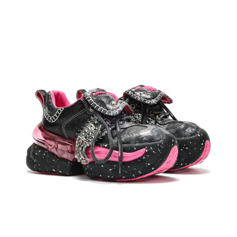 VINYVIOLA Cushioned Wear-Resistant Height Increasing Low-Top Chunky Sneakers Women's-12