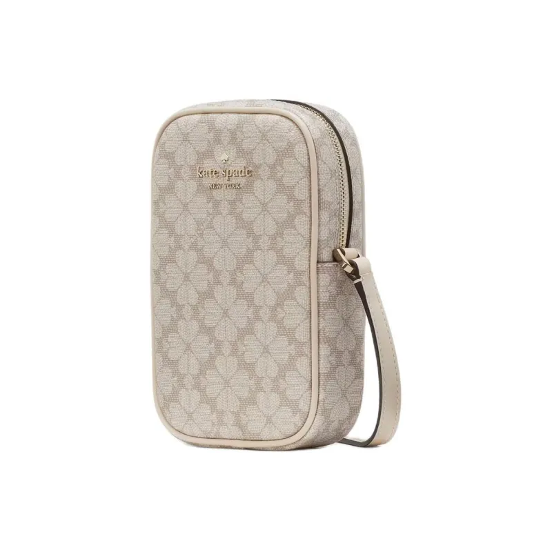 Kate Spade Flower PVC Mobile Phone Crossbody Bag Women's Dark Beige Multicolor-1