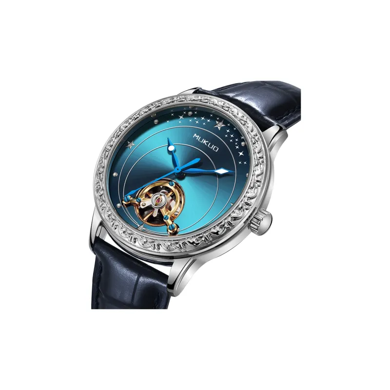 MUKUO Automatic Mechanical Movement Watch Unisex Black Dial-8