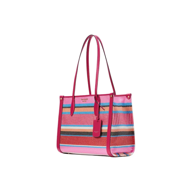 Kate Spade Canvas With Smooth Leather Canvas Bag One Shoulder Handbag Medium Size Women's Overripe Plum Color-1